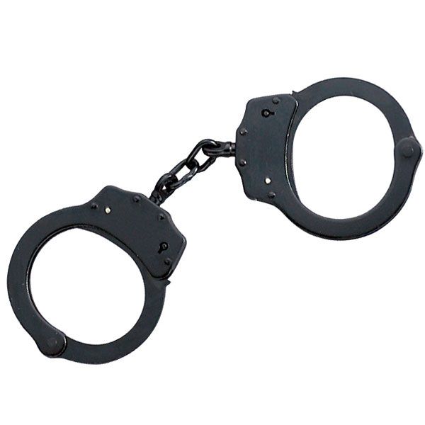 Double Lock Black Handcuffs Metal Construction - TOPHATTER'S ARMORY DEALS