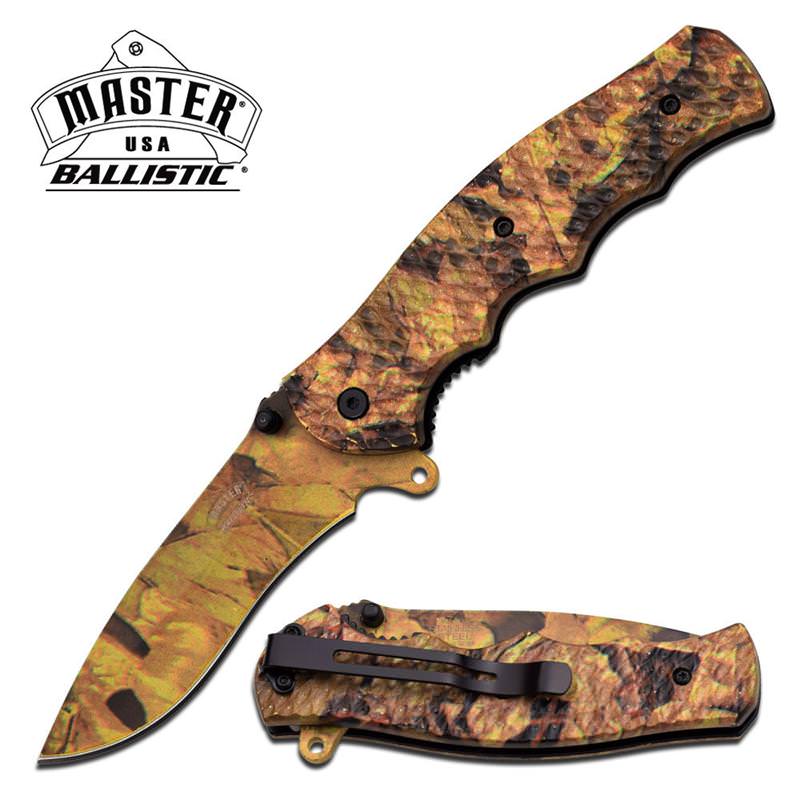 4.5 Inch Closed Brown Camo Spring Assisted Knife