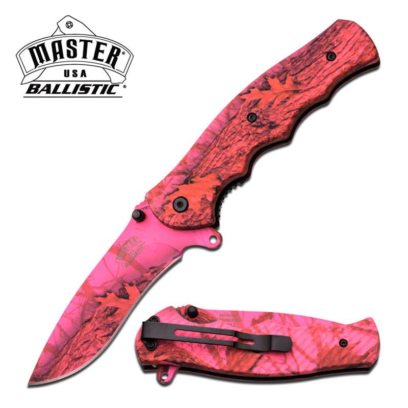 USA Ballistic Pink Camo Tactical Assisted Opening Pocket Hunt Knife - TOPHATTER'S ARMORY DEALS
