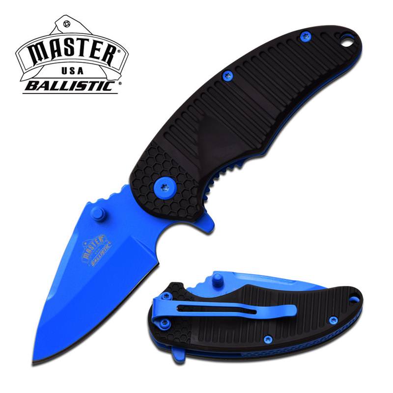 2.5" Closed Blue Neon Blade Spring Assisted Knife