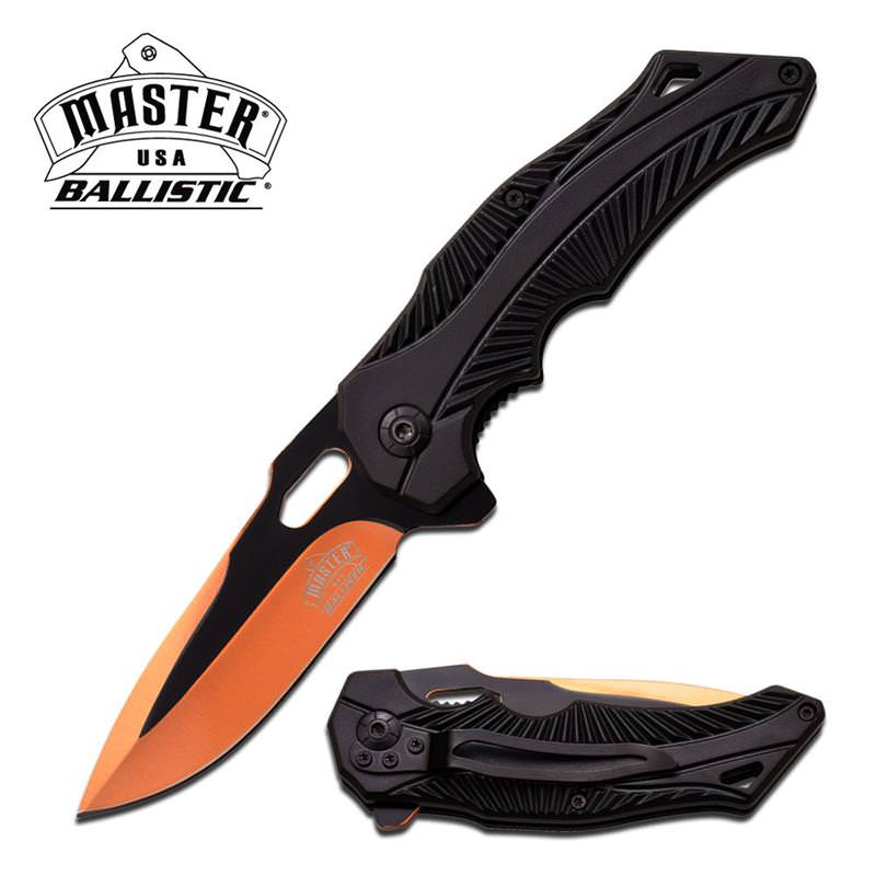 4.5 Inch Closed Black Orange Spring Assisted Knife - TOPHATTER'S ARMORY DEALS