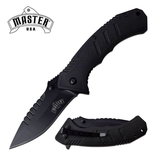 3.5" Black Plain Blade Tactical Utility EDC Spring Assisted Folding Knife