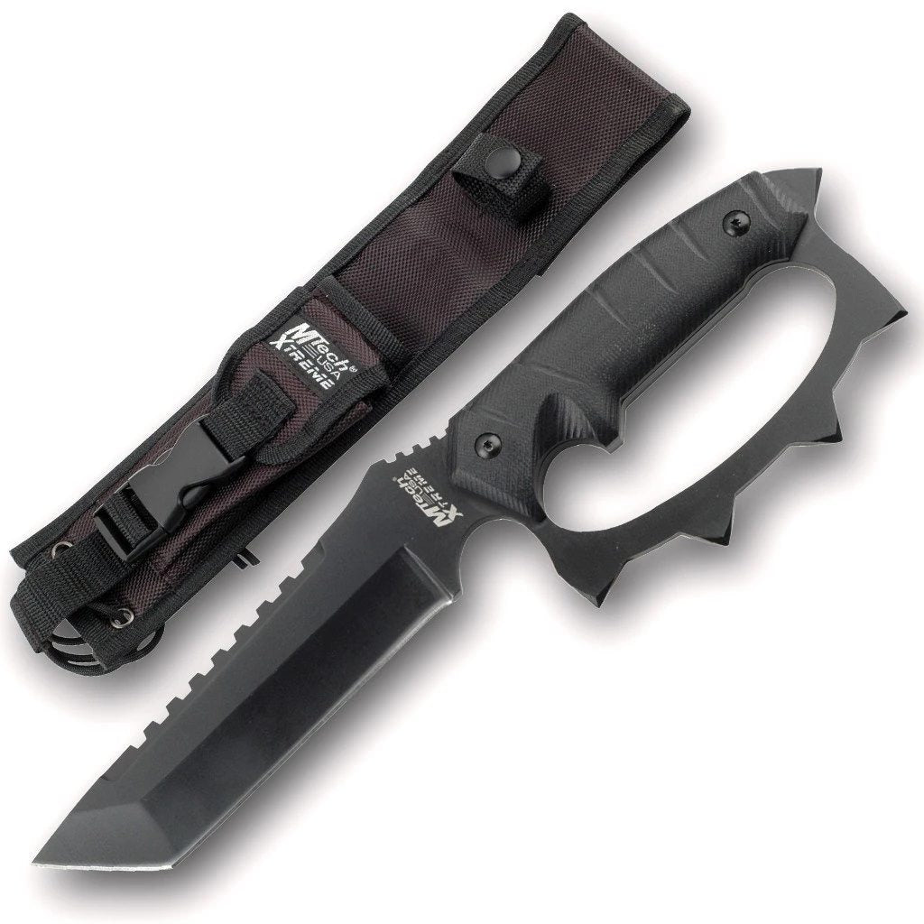 Tactical Knife Mtech 5.5" Tanto Blade Combat Fight Knuckle Guard