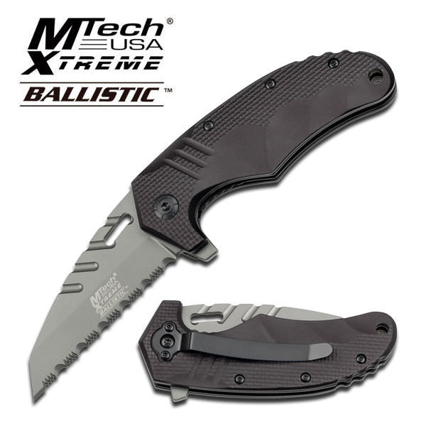 4 Inch Black and Grey Claw Knife Spring Assisted Fully Serrated EDC - TOPHATTER'S ARMORY DEALS