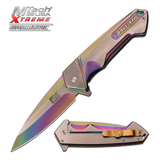 4.75 Inch MTech Xtreme Rainbow Spring Assisted Opening Knife