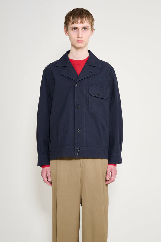 Margaret Howell MHL Utility Jacket Washed Cotton Ripstop Ink