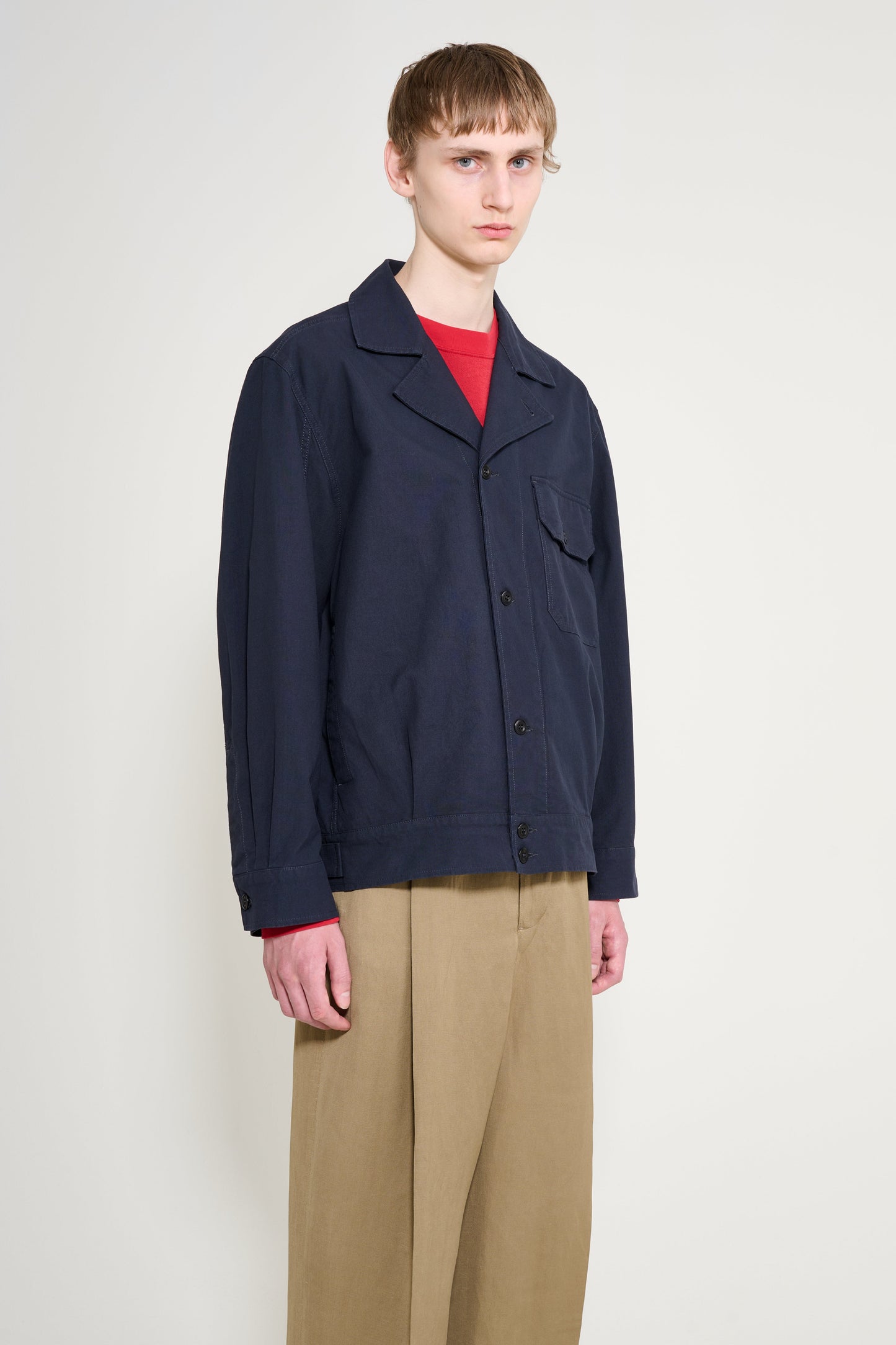 Margaret Howell MHL Utility Jacket Washed Cotton Ripstop Ink