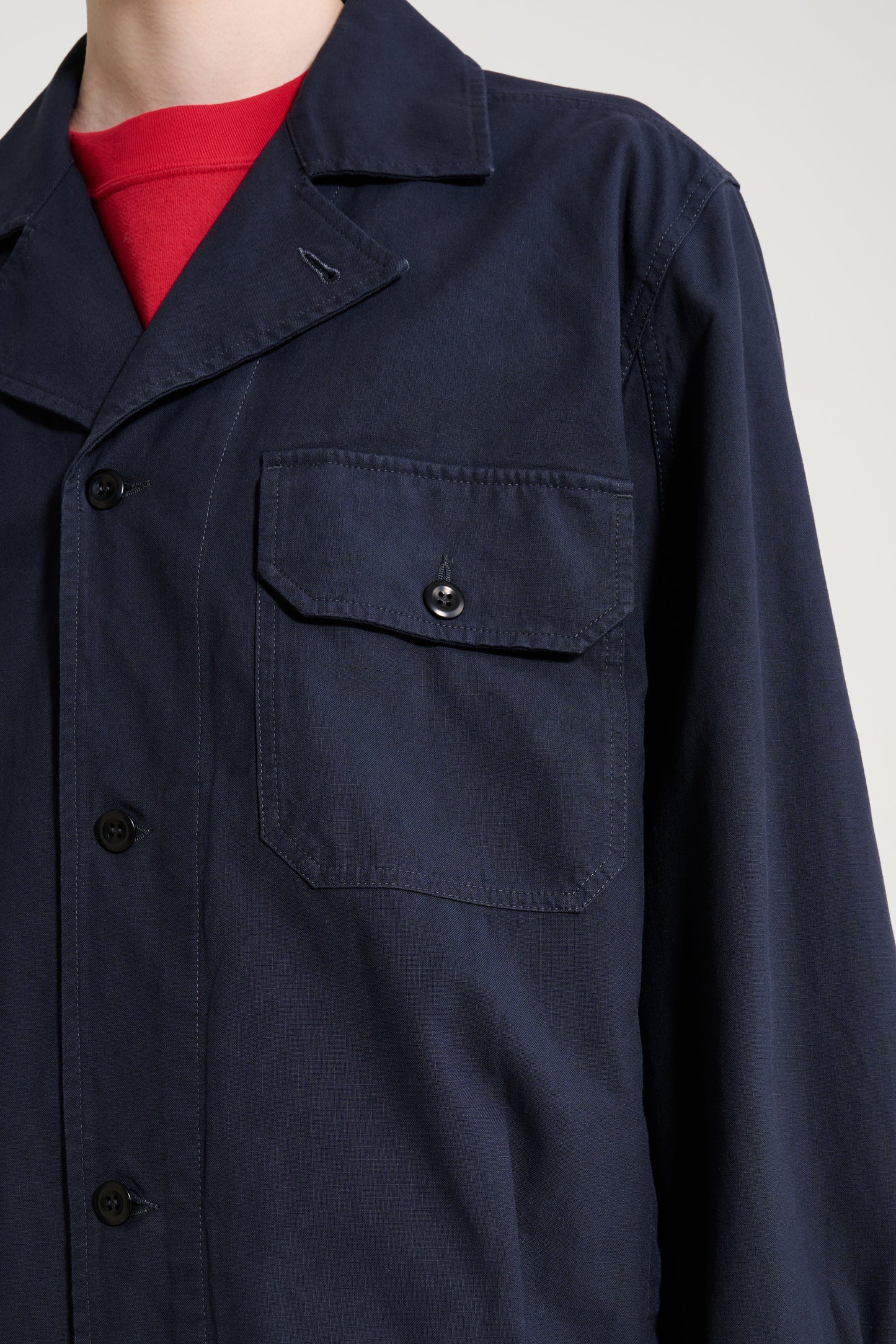 Margaret Howell MHL Utility Jacket Washed Cotton Ripstop Ink