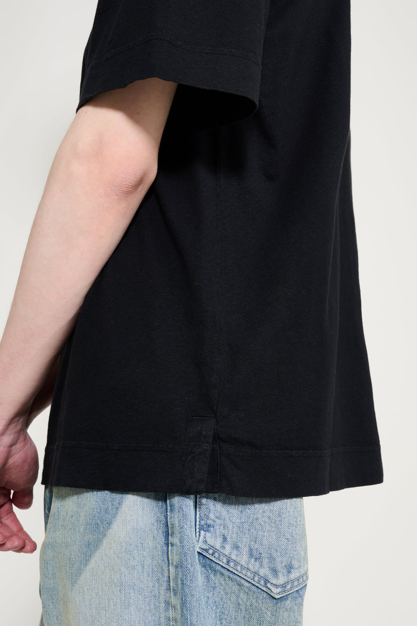 Margaret Howell MHL Simple T-shirt Cotton Linen Jersey Black