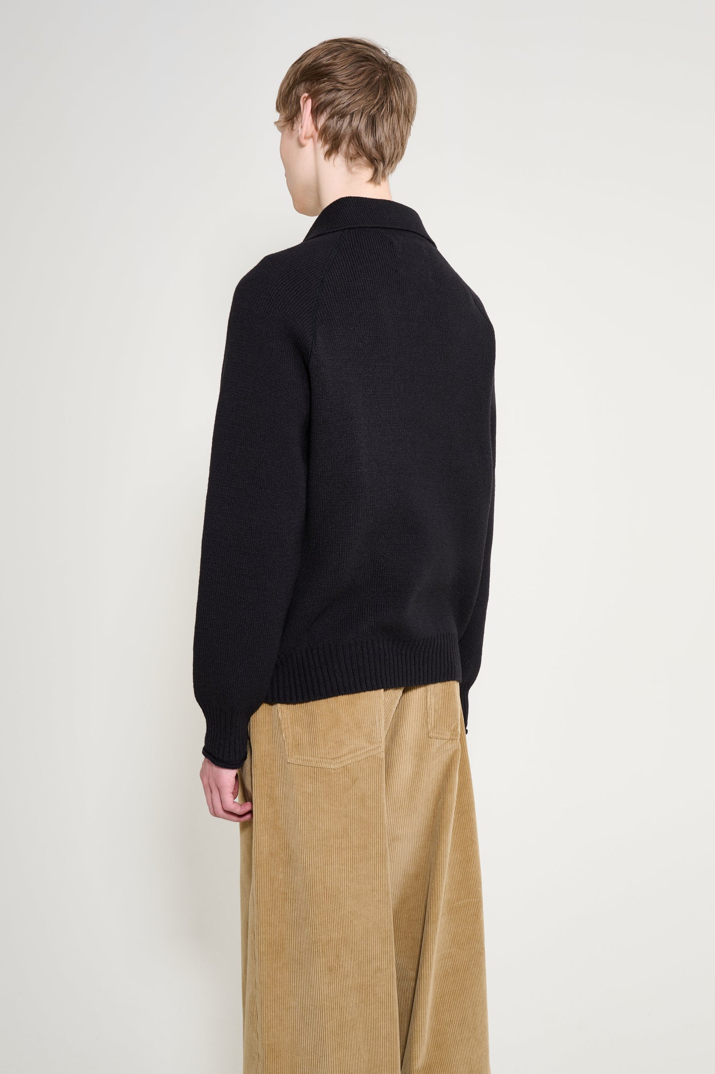 Margaret Howell MHL Zip Up Polo Jumper Black