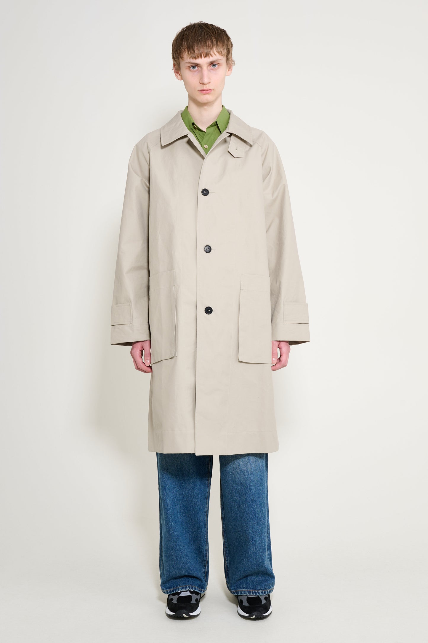 Margaret Howell MHL Railway Mac Dry Cotton Canvas Concrete