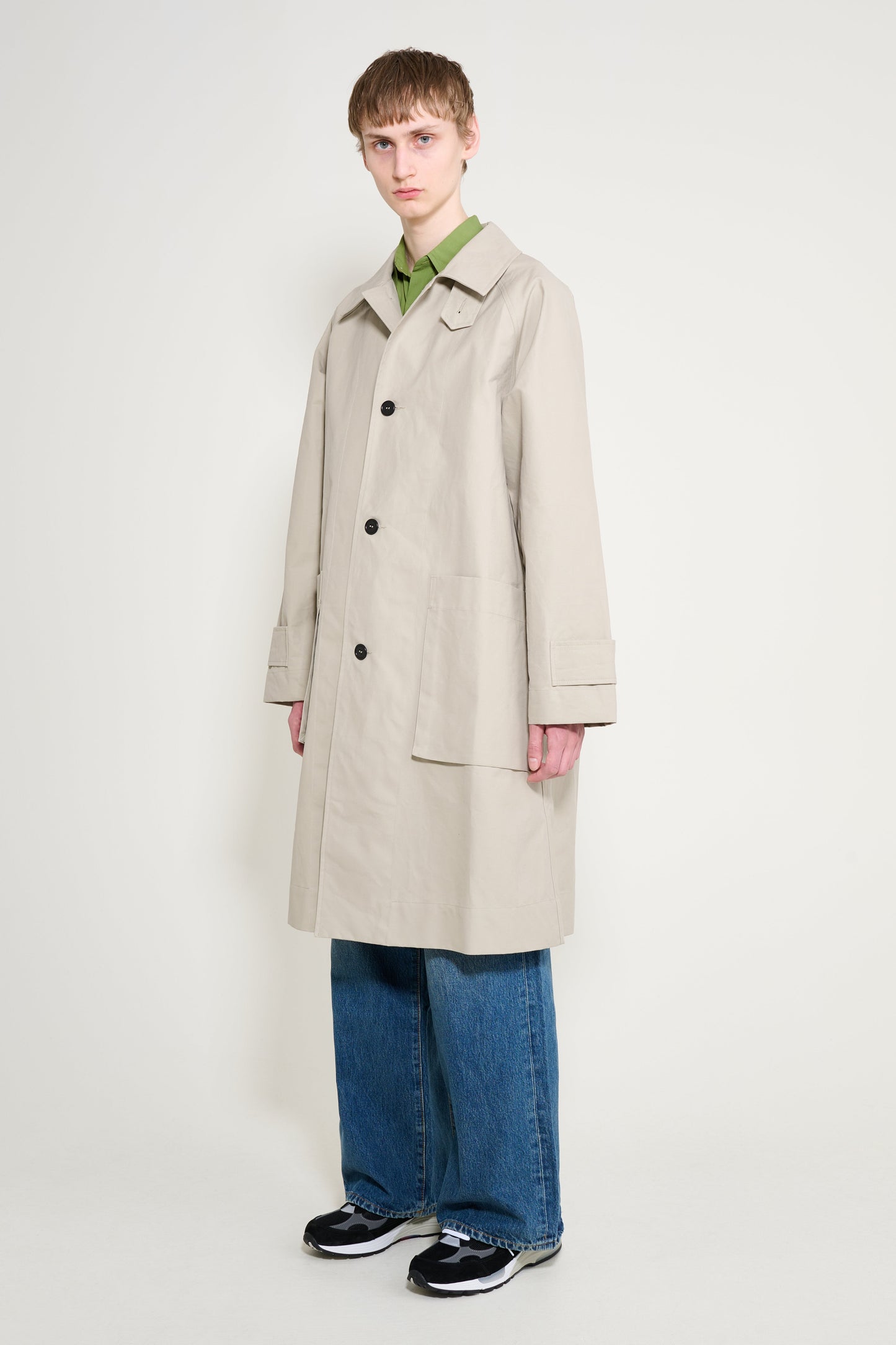 Margaret Howell MHL Railway Mac Dry Cotton Canvas Concrete