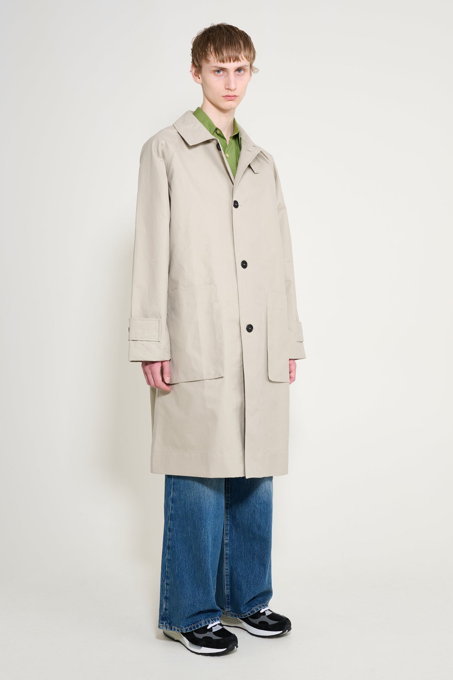 Margaret Howell MHL Railway Mac Dry Cotton Canvas Concrete