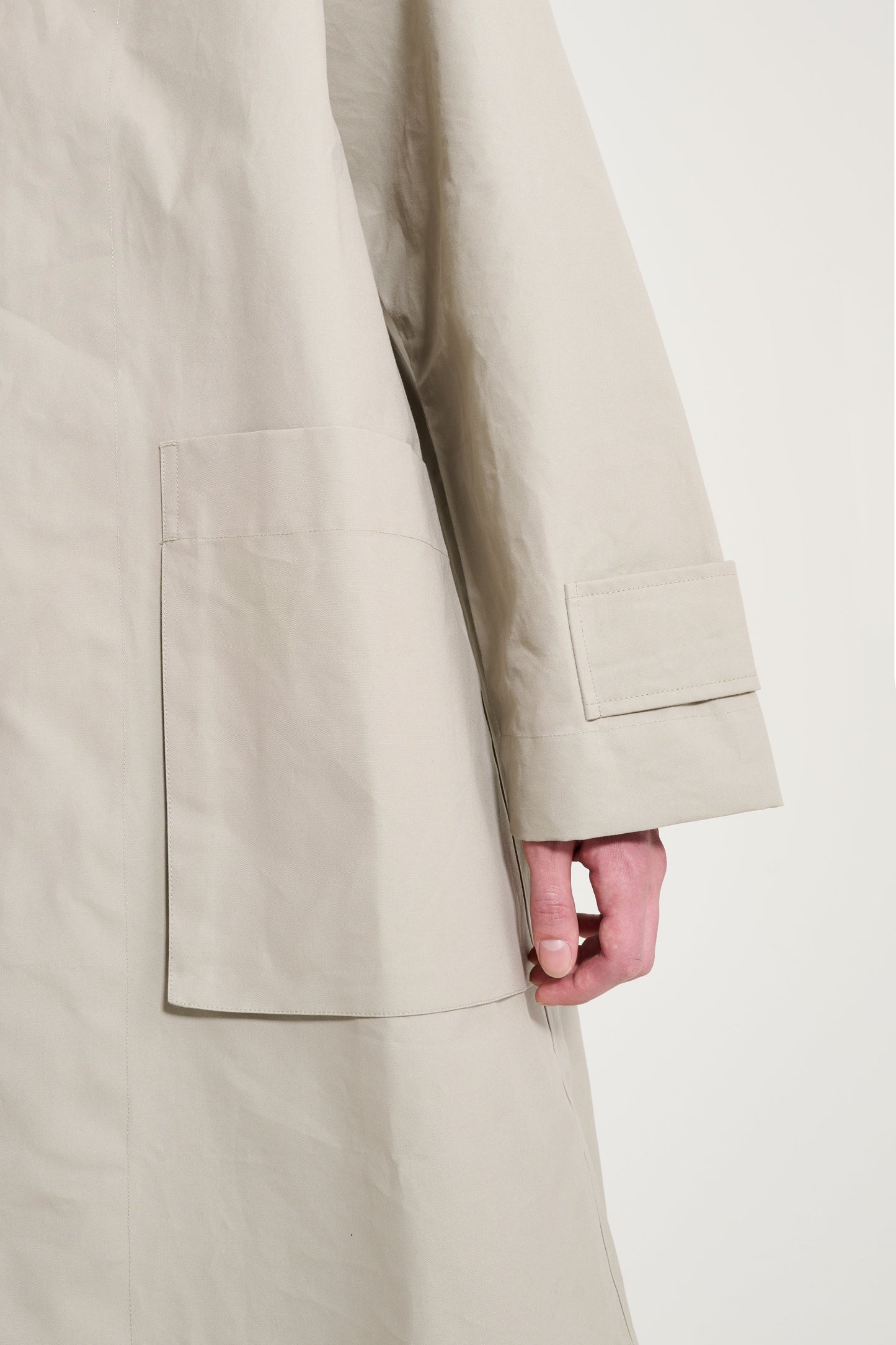 Margaret Howell MHL Railway Mac Dry Cotton Canvas Concrete