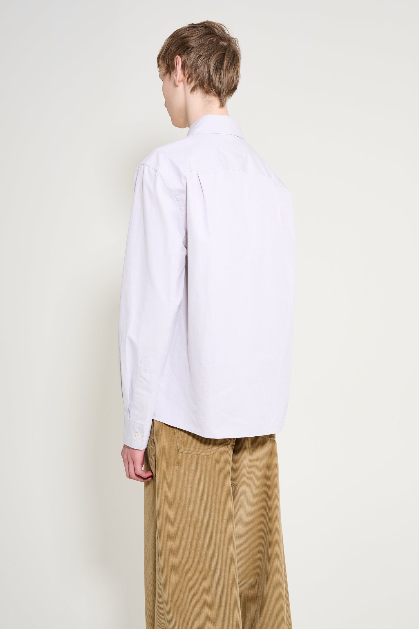 Margaret Howell MHL Overall Shirt Plainweave Cotton Canvas Pebble