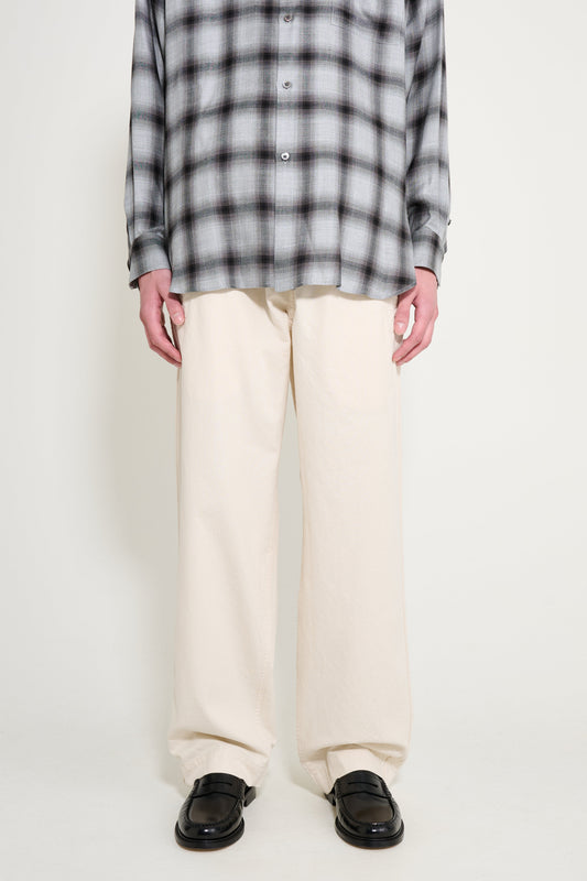 Margaret Howell MHL Wide Leg Jogger Workwear Cotton Twill Off White