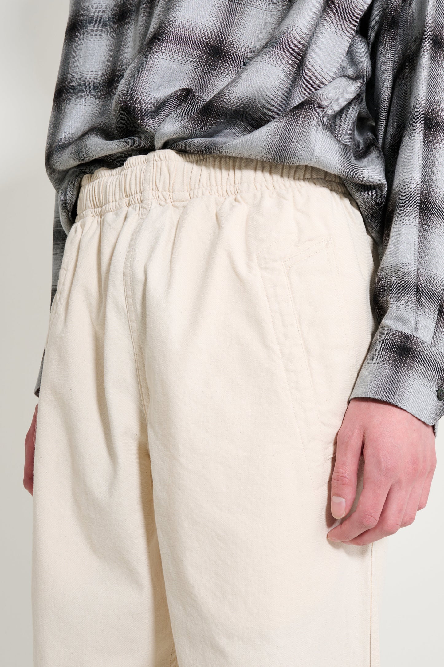 Margaret Howell MHL Wide Leg Jogger Workwear Cotton Twill Off White