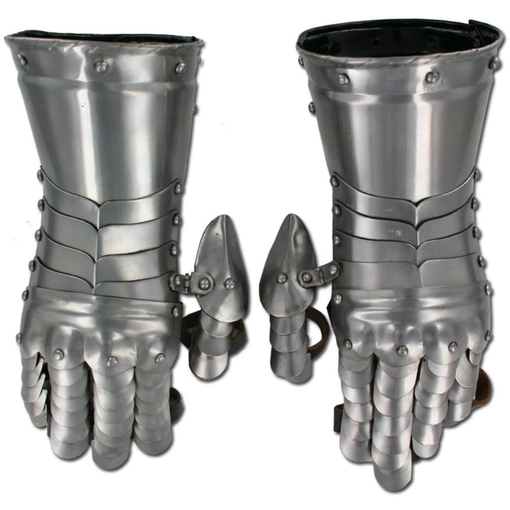 Medieval Flared Cuff Gauntlets Metal Glove Plate Armour 18G Steel - TOPHATTER'S ARMORY DEALS
