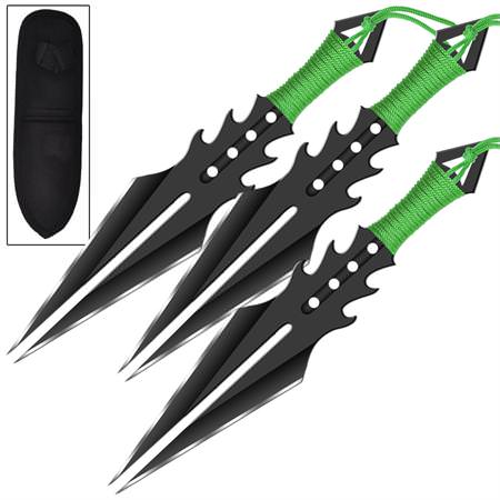 Mental Anguish 3 Piece Stainless Steel Aerodynamic Throwing Target Knife Set