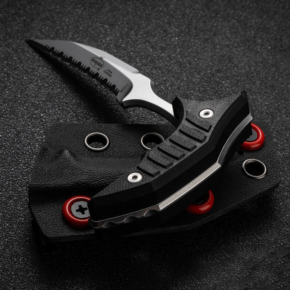 MicroTech Double bee shaped push type dagger serrated DLC blade-BK05
