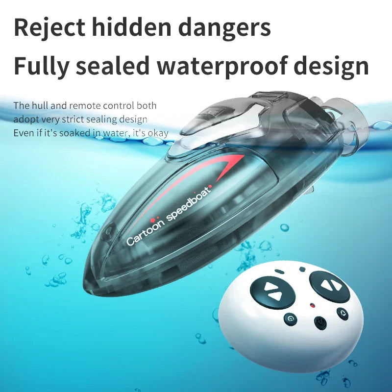 Mini RC Speedboat LED Remote Control Boat for Pool Fun
