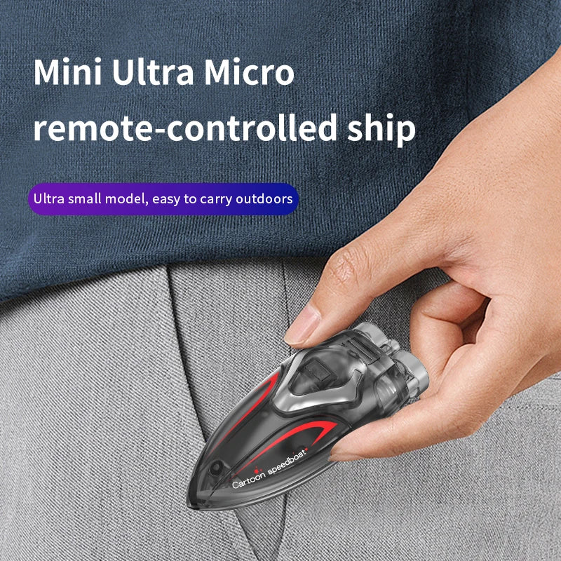 Mini RC Speedboat LED Remote Control Boat for Pool Fun