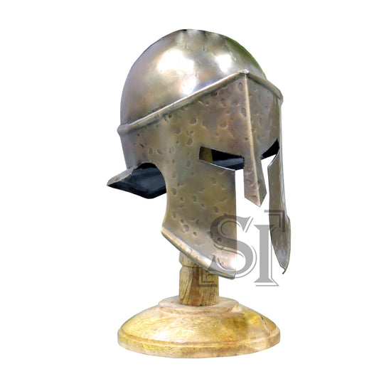 Mini Spartan King Helmet Roman Greek Helm With Stand
