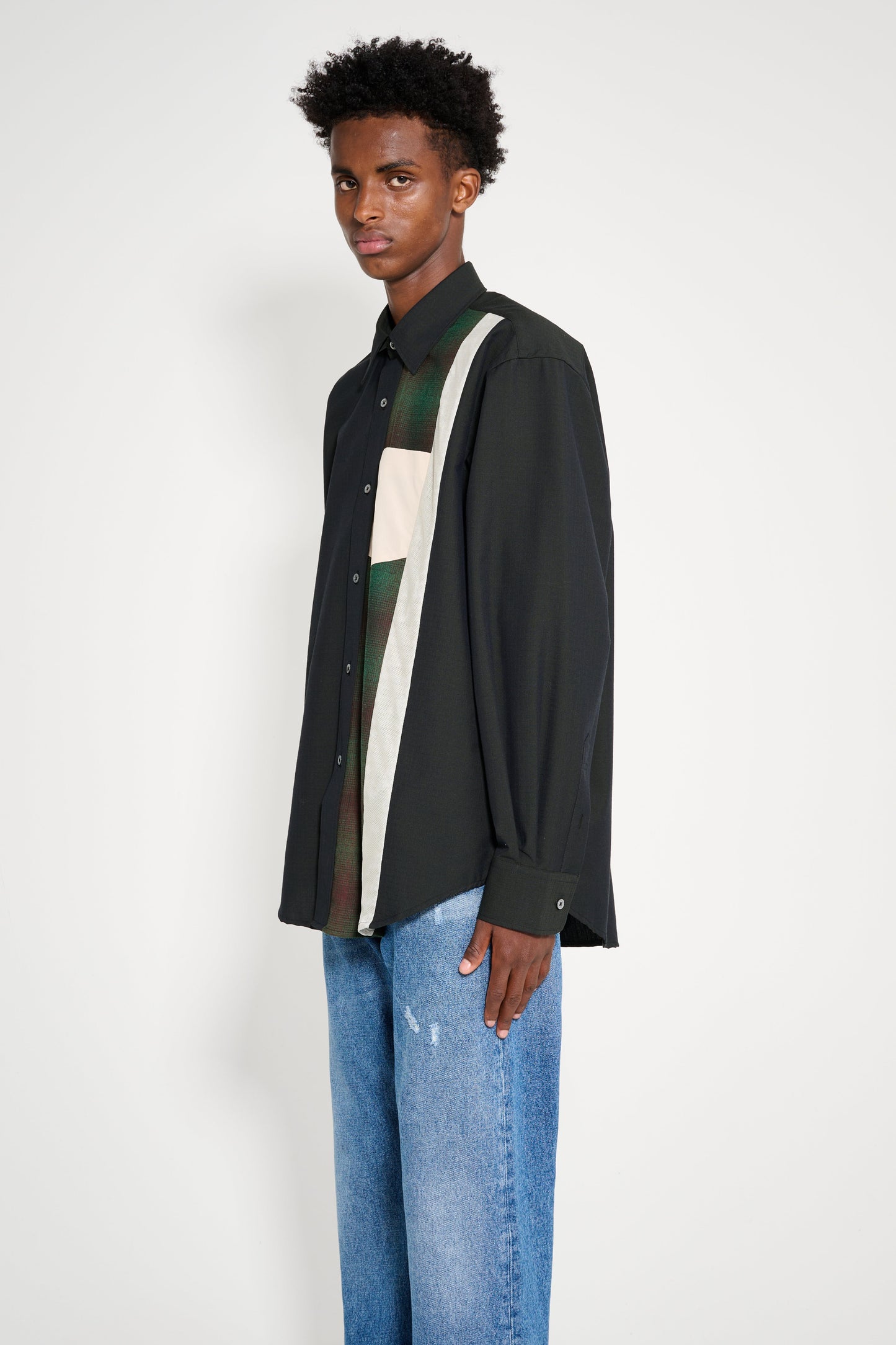 TRÈS BIEN everywear Re-Worked Classic Shirt Mixed Ripstop Black