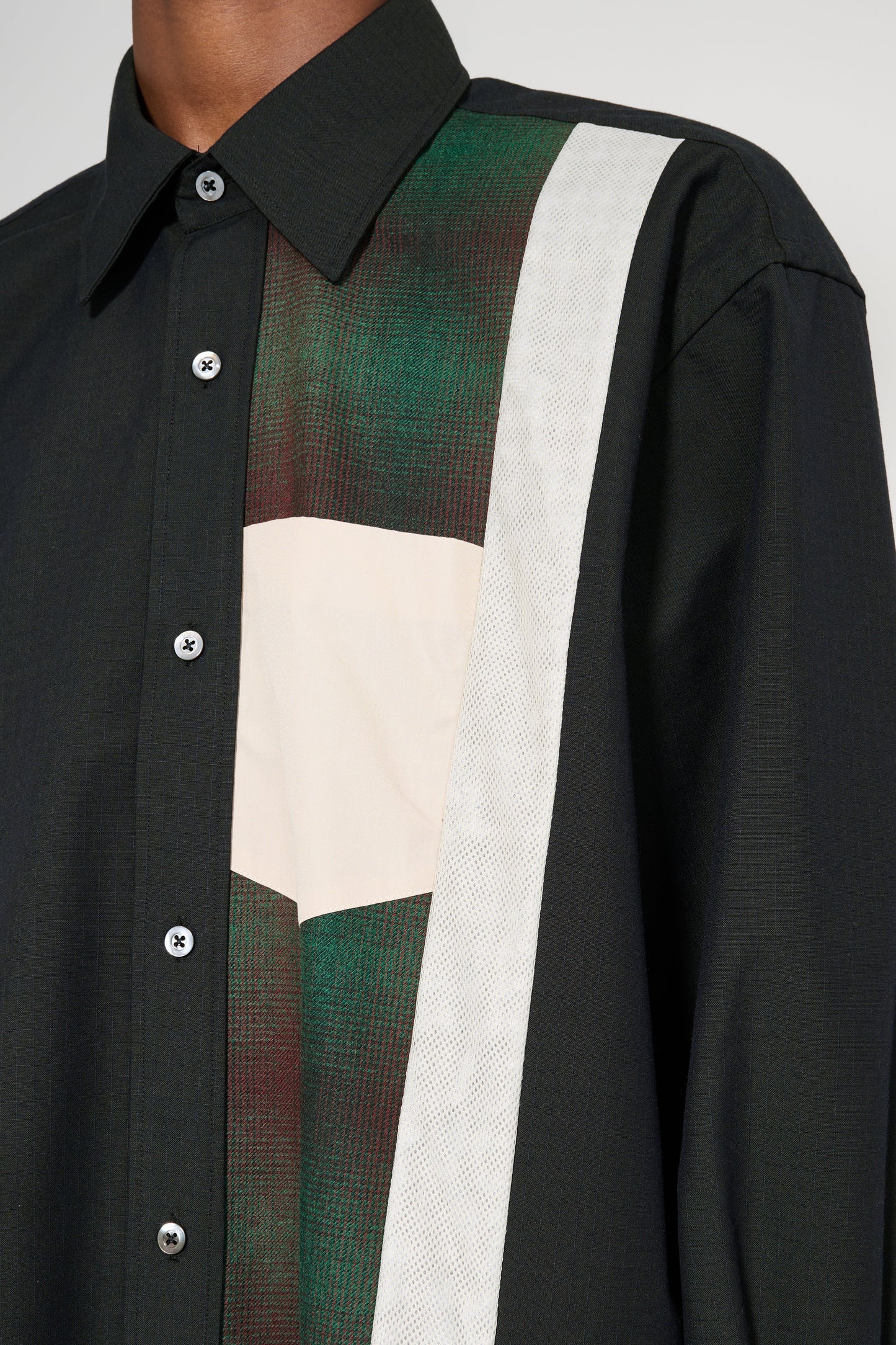 TRÈS BIEN everywear Re-Worked Classic Shirt Mixed Ripstop Black