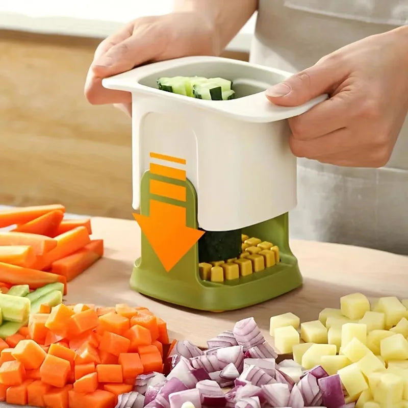 Multifunctional Vegetable Chopper – Onion Dicer & French Fries Slicer Kitchen Tool (White)