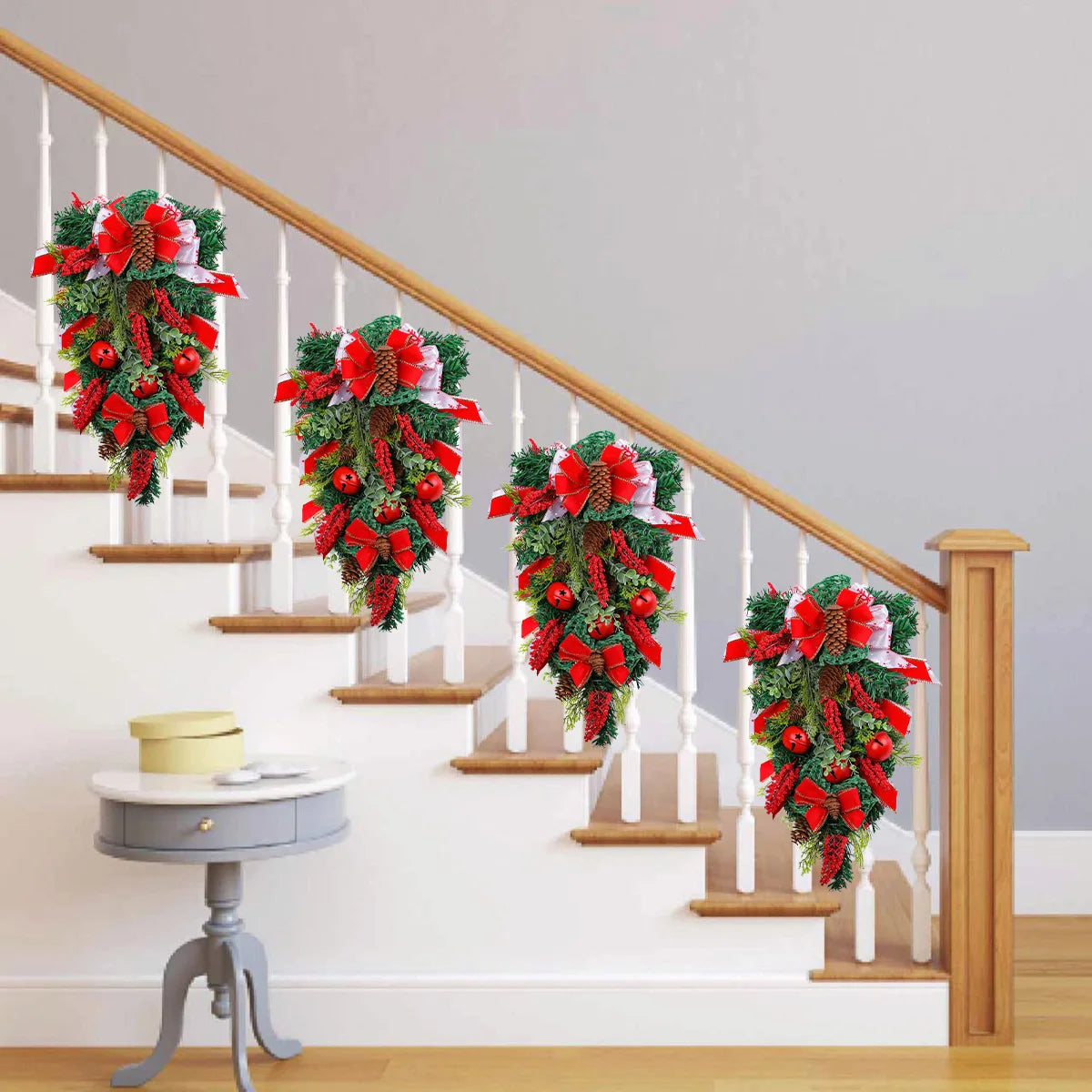 Upside Down Christmas Wreath Front Door Decoration