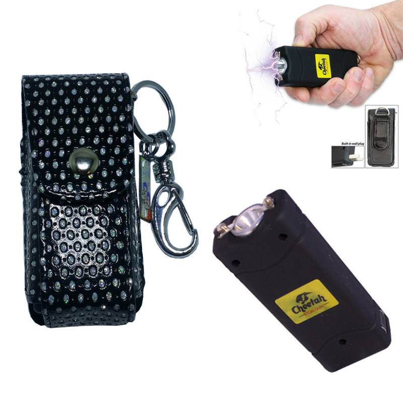 Nitro 2.5 Million Volt Stun Gun Rechargeable with LED light in Black Bling