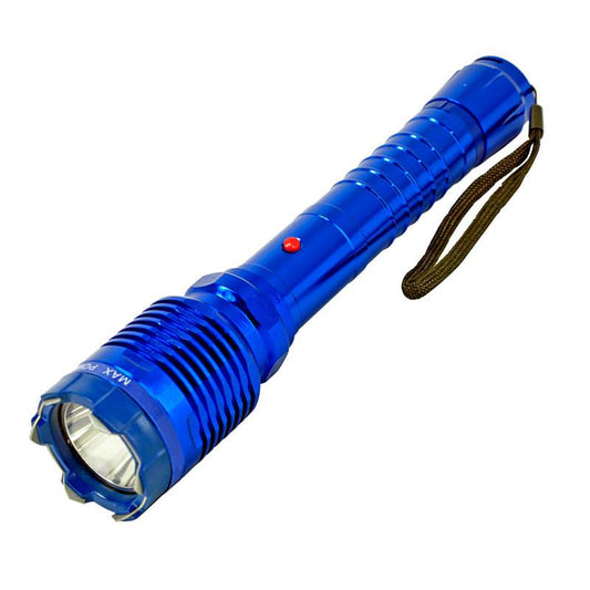 Special Force Tactical Metal Stun Gun Rechargeable LED Flashlight - Blue