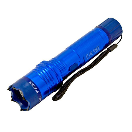 Tactical Elite Force Metal Stun Gun Rechargeable LED Flashlight - Blue