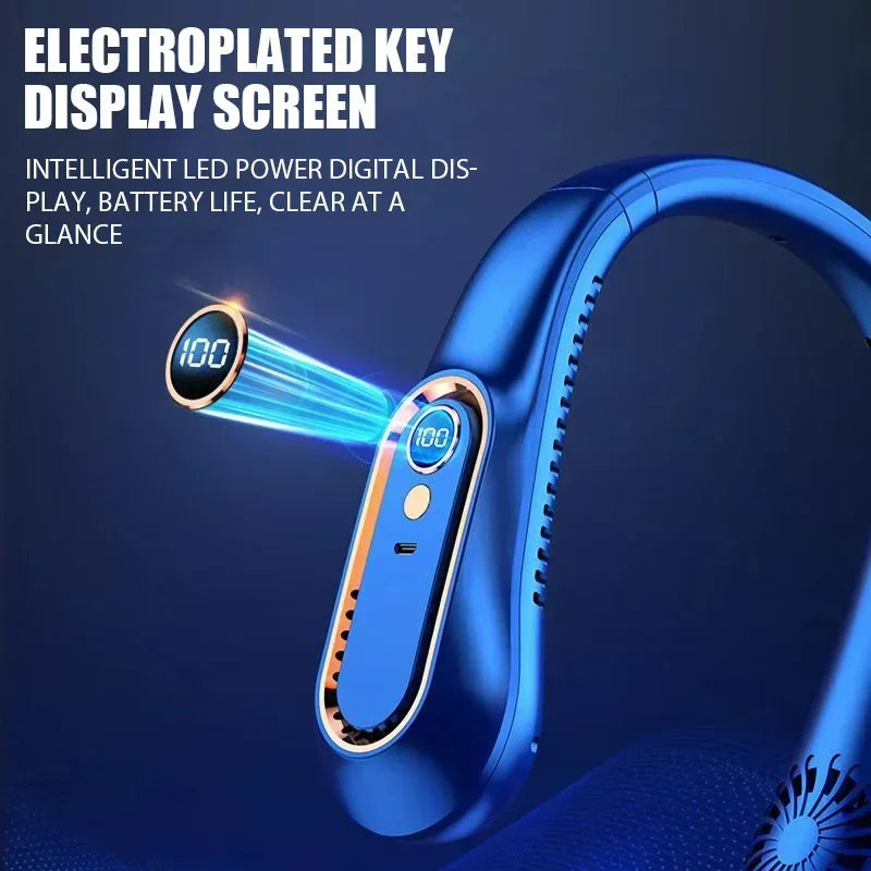 Neck Bladeless Fan – Mini Portable - Blue