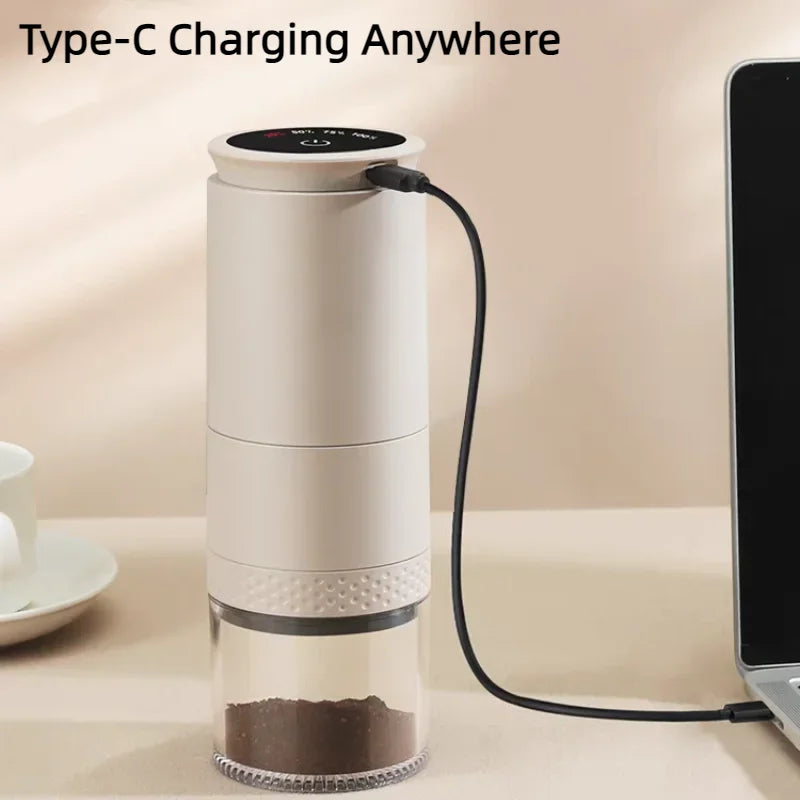 Rechargeable Coffee Grinder 38 Level Adjustable Conical Burr White