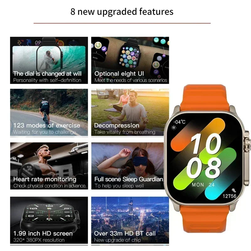 T800 U2 Smart Watch 49mm NFC Bluetooth Call & GPS Tracker