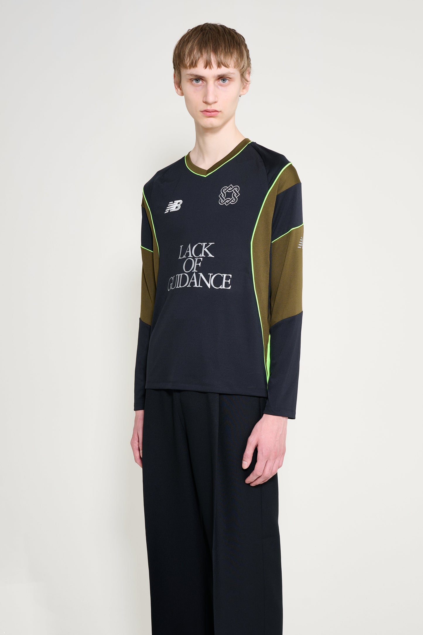 New Balance x Lack Of Guidance Long Sleeve Jersey Black / Military Green