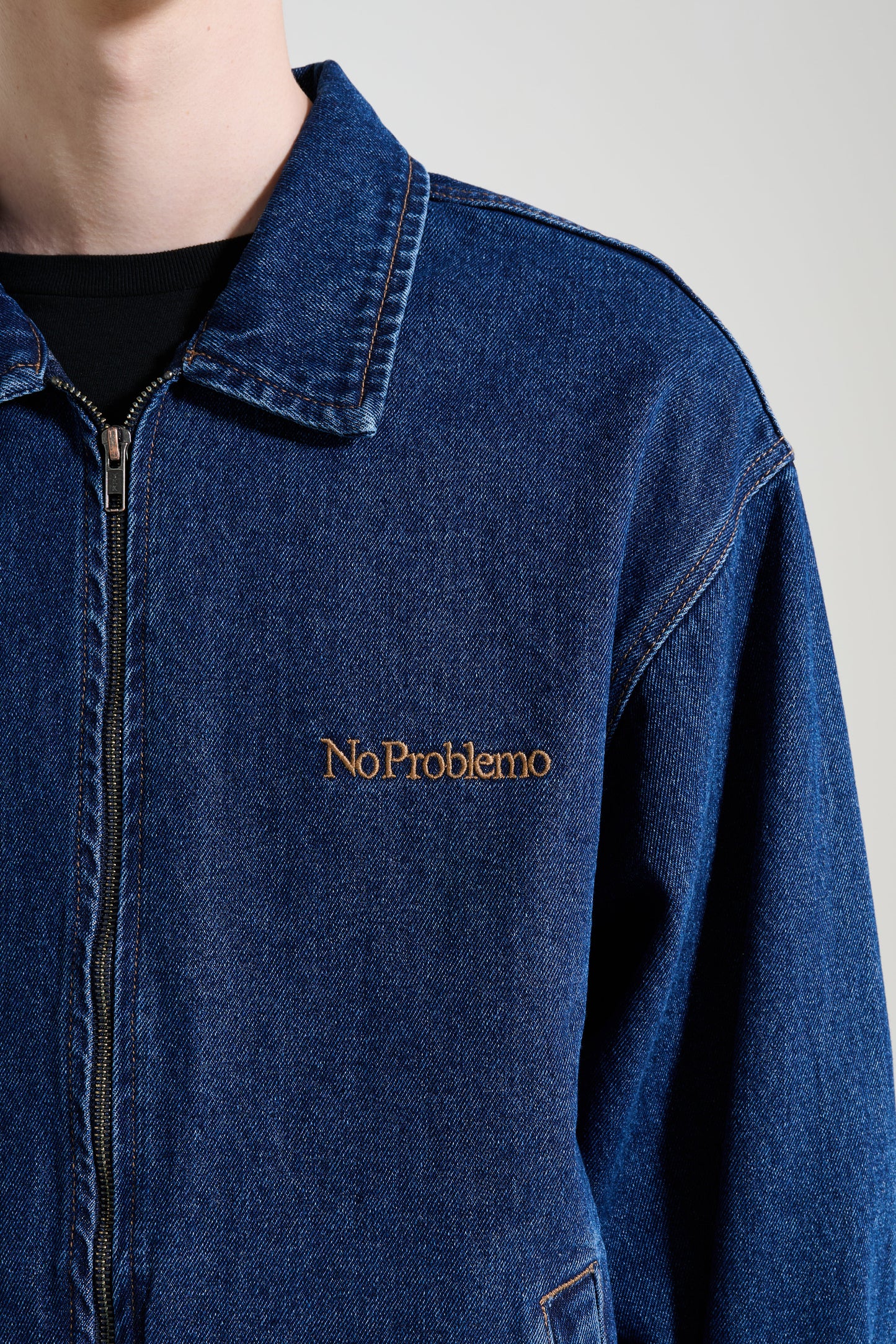 No Problemo Nayoko Heavyweight Denim Jacket Blue