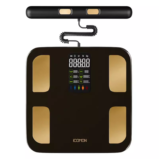 Eight-Electrode Body Fat Scale with Free Smart Skipping Rope - Dark Night Black