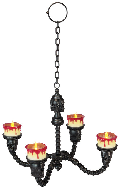 Lighted Skull Chandelier