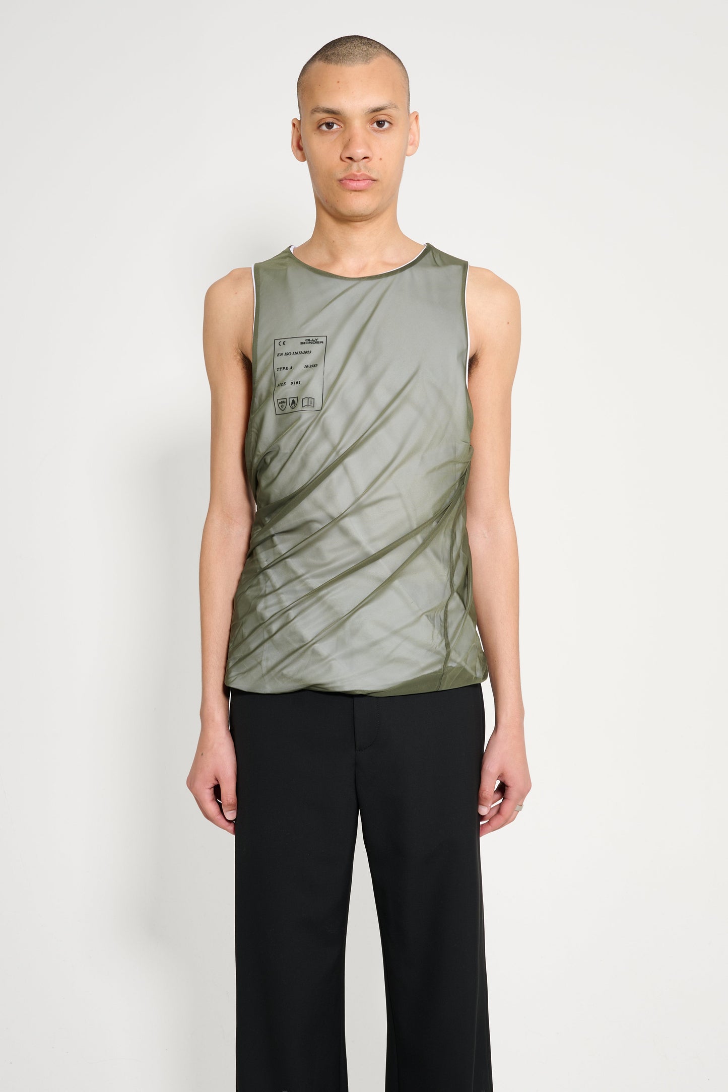 Olly Shinder Twisted Tank Green White