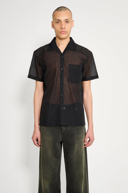 Olly Shinder Sheer Army Shirt With Cordura Yoke Black