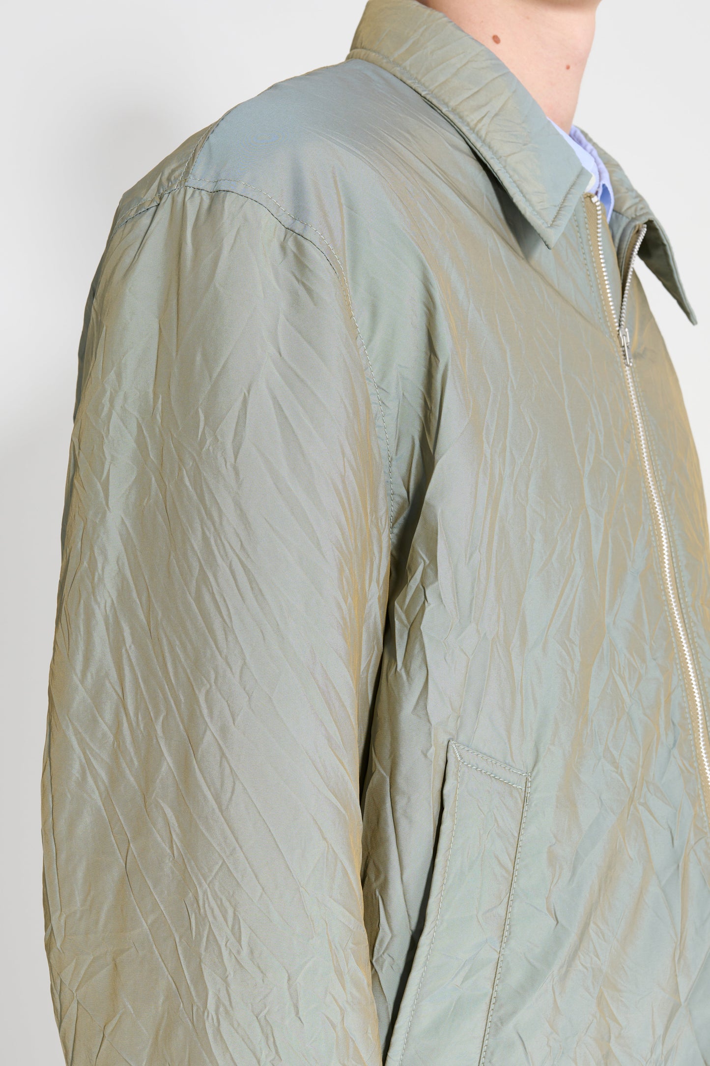 Our Legacy Slight Jacket Shining Olive Crinkle Solaro