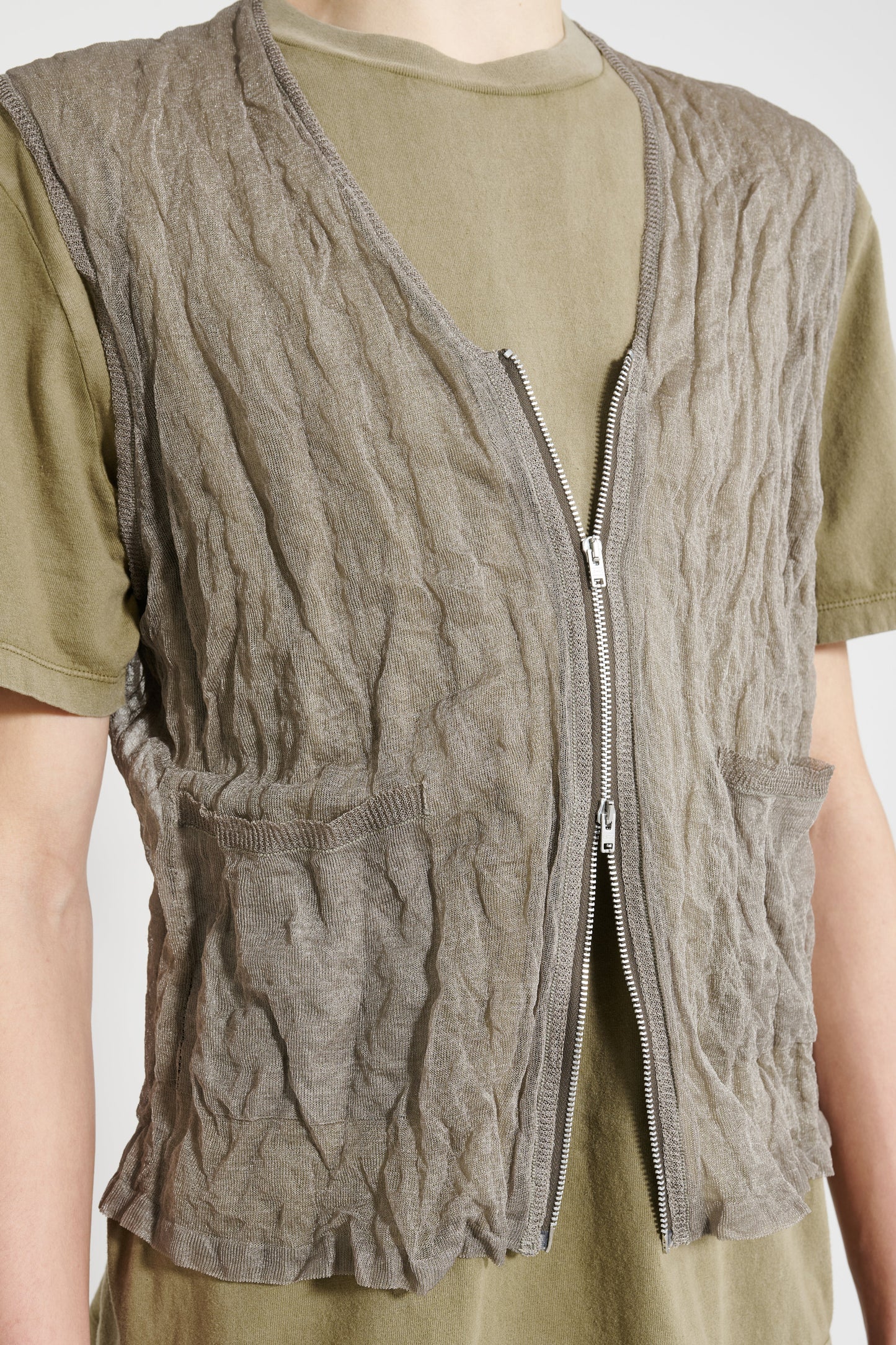 Our Legacy Crush Vest Ash Silk Steel