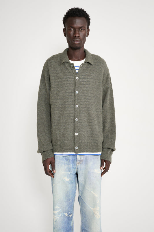 Our Legacy Evening Polo Moss Green Fuzzy Alpaca