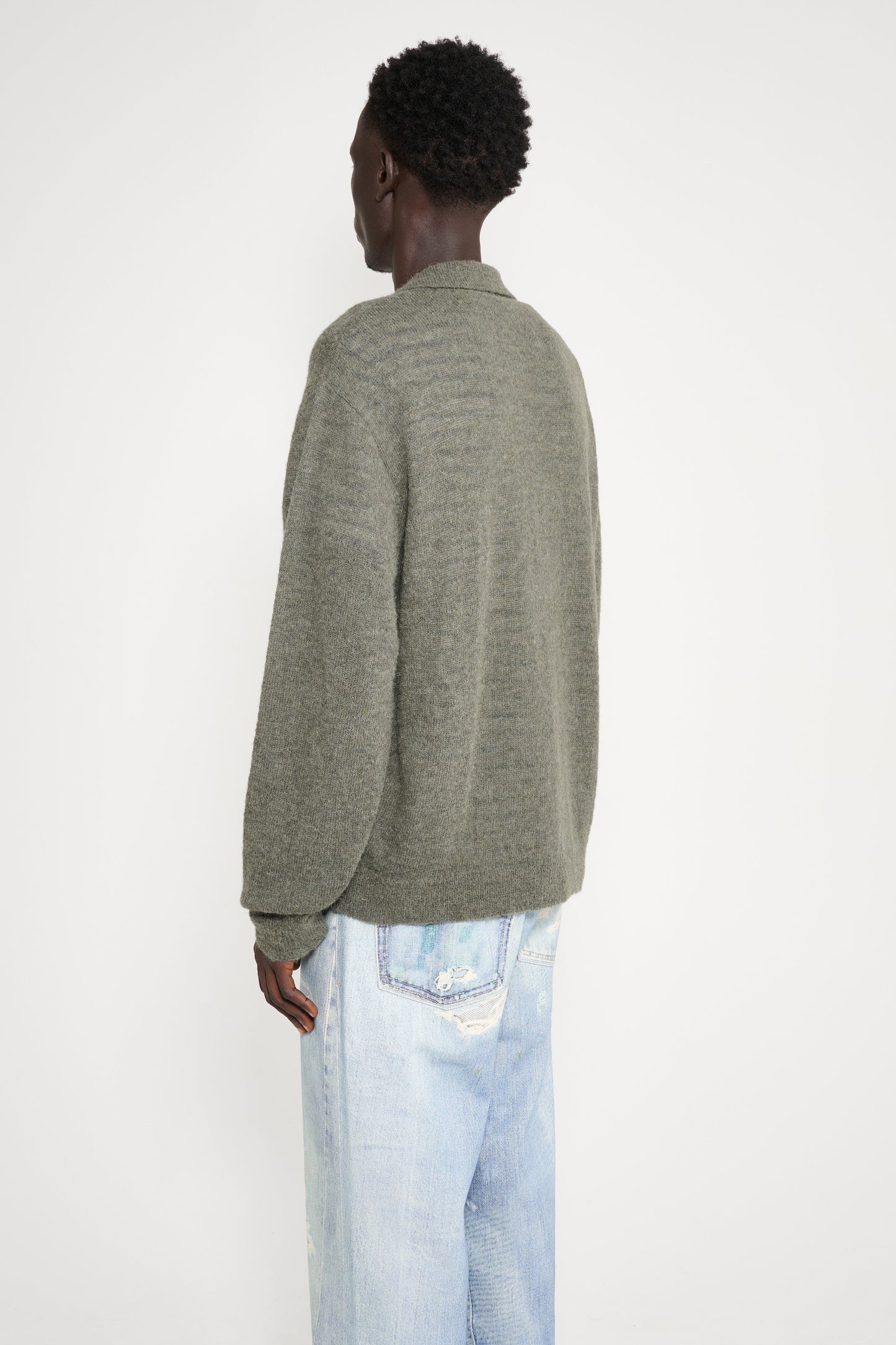 Our Legacy Evening Polo Moss Green Fuzzy Alpaca
