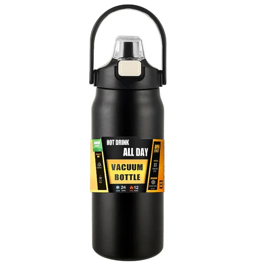 Portable Stainless Steel Thermos Water Bottle with Straw