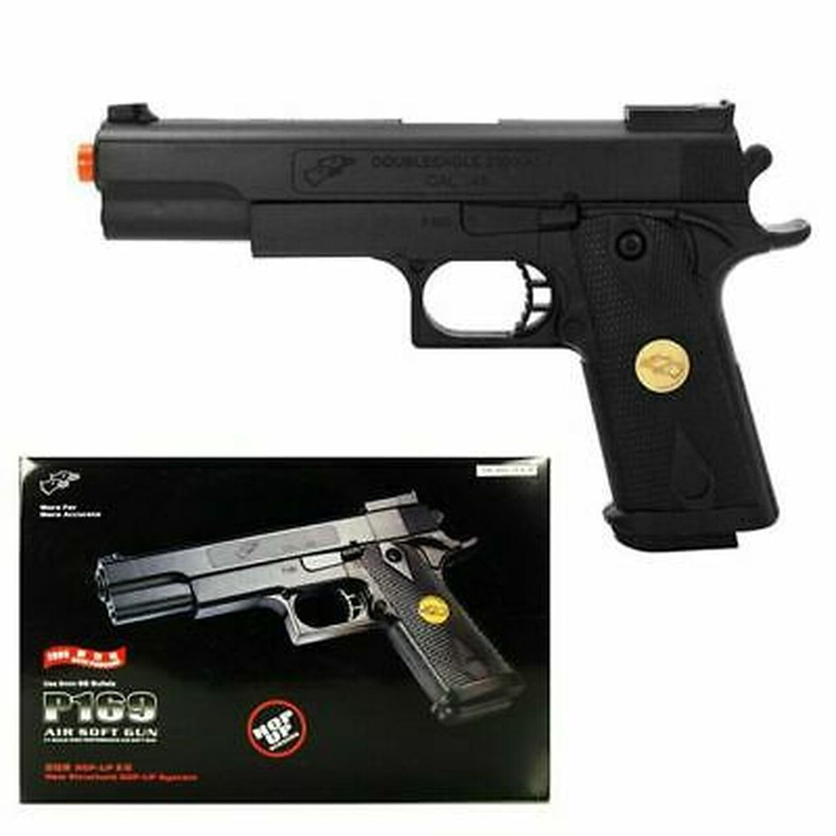 Double Eagle Delta Force Tactical M1911 Full Size Airsoft Spring Pistol - TOPHATTER'S ARMORY DEALS