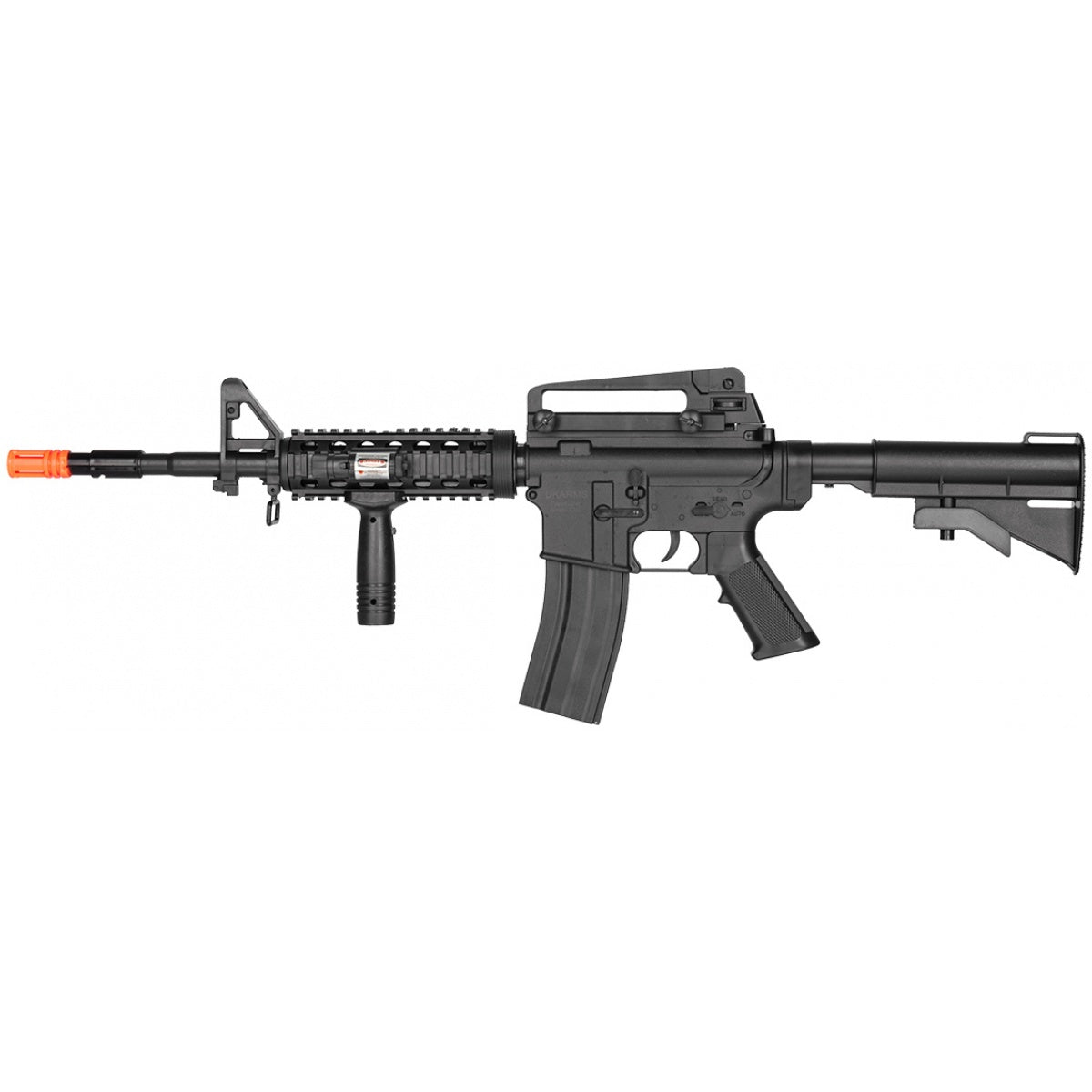 P8909 M4 Spring Powered Airsoft Assault Rifle with Handgrip, Laser, and Flashlight - TOPHATTER'S ARMORY DEALS